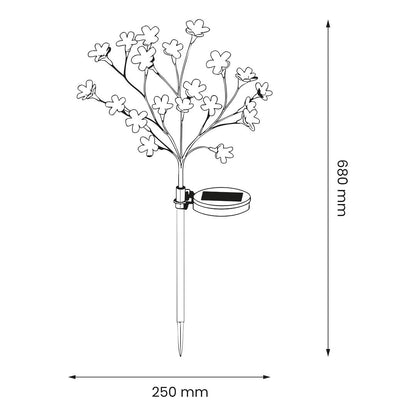Solar Tree Lamp 84Cm Rgb+3000K Ip44 Black + Transparent