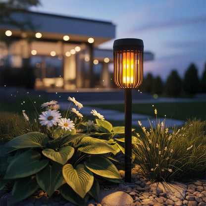 Flame Solar Lamp 1800K Ip44 Black