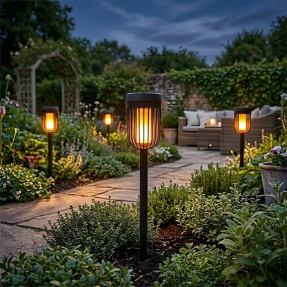 Flame Solar Lamp 1800K Ip44 Black