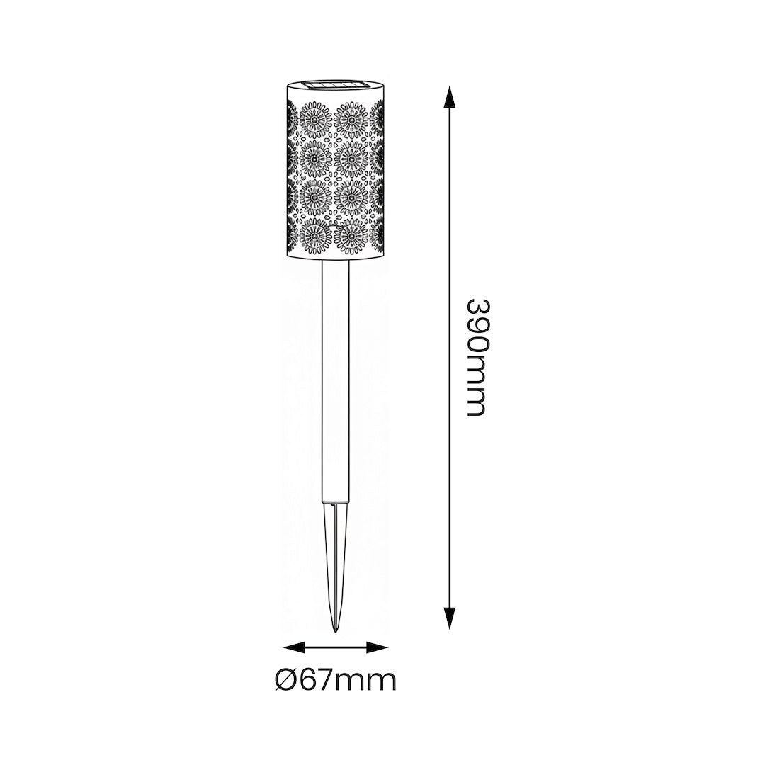 Solar Lamp Decor 3000K Ip44 4Pcs Black