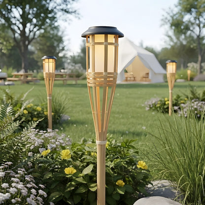 Bamboo Solar Lamp 1800K Ip44 Bamboo