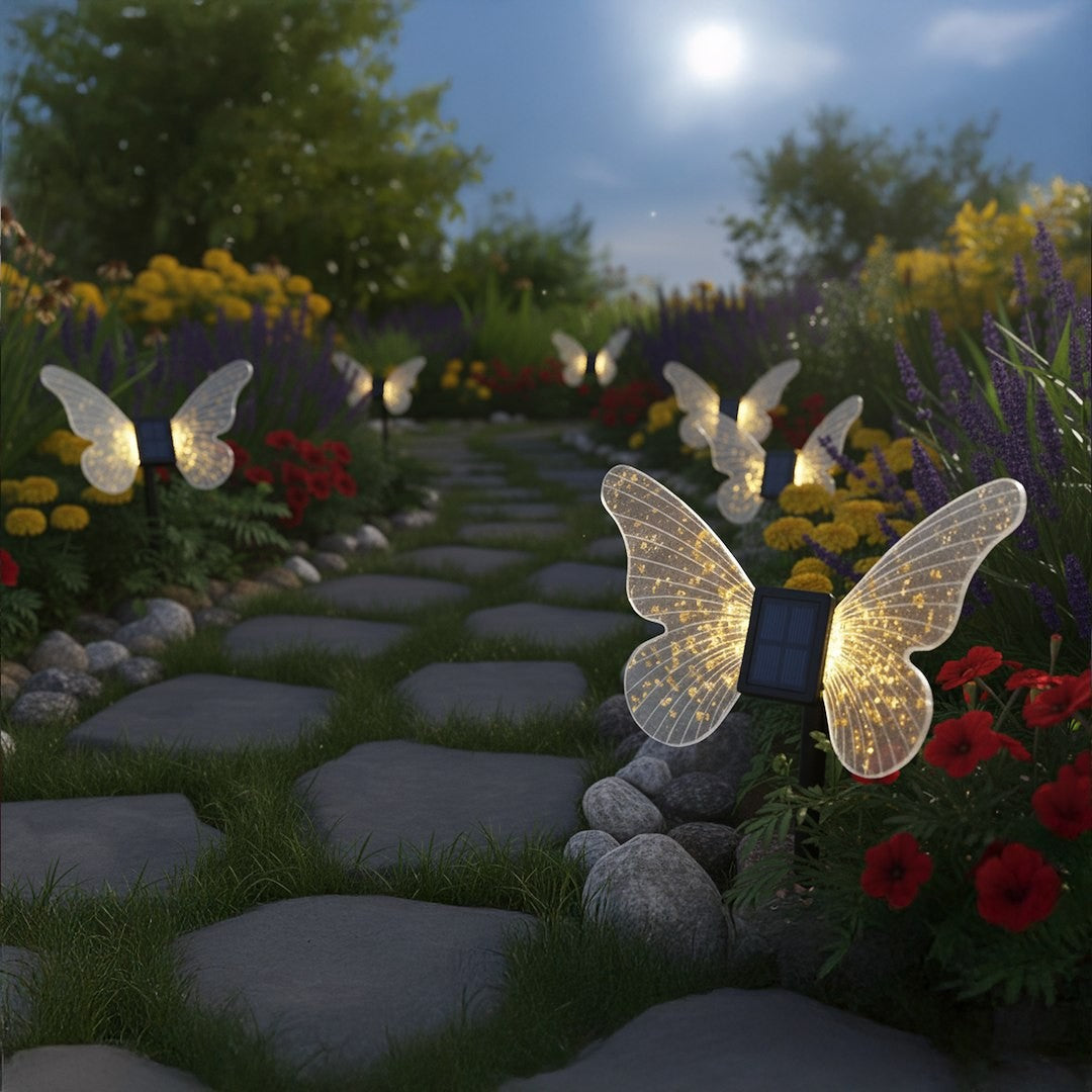 Butterfly Solar Lamp 3000K Ip44 Transparent