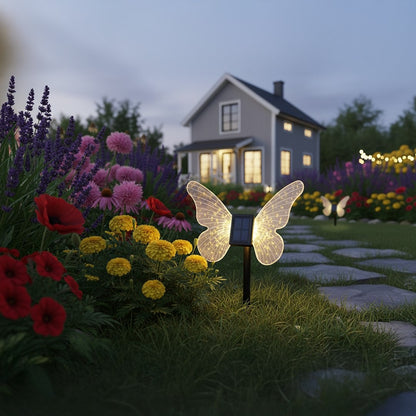 Butterfly Solar Lamp 3000K Ip44 Transparent