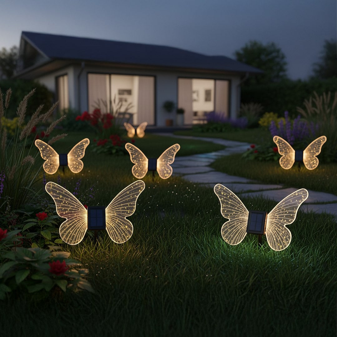 Butterfly Solar Lamp 3000K Ip44 Transparent