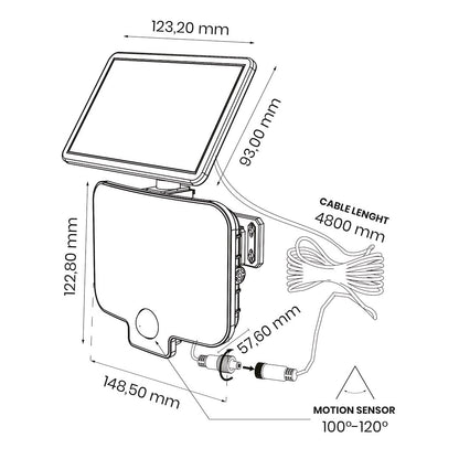 Alex Solar Floodlight 600Lm 4000K Ip44 Black