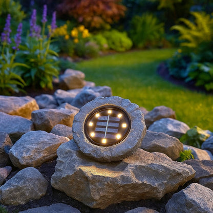 Rock Solar Lamp 3000K Ip44 Grey