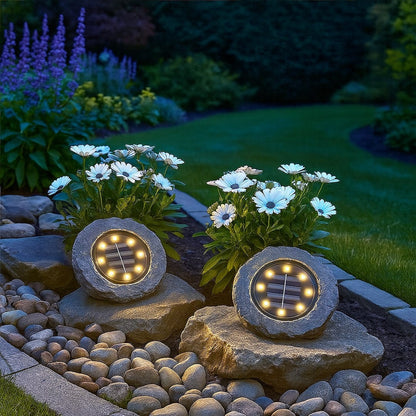 Rock Solar Lamp 3000K Ip44 Grey