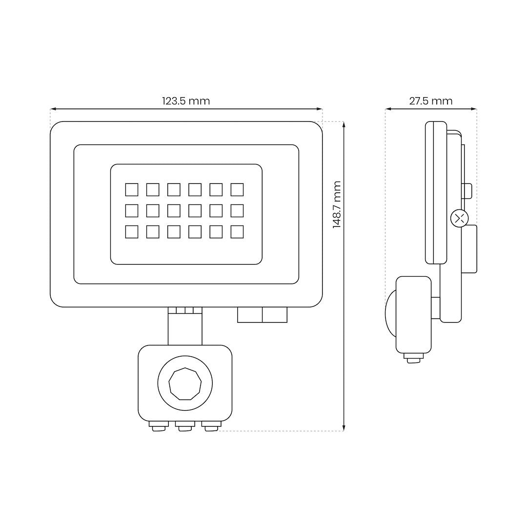 LED floodlight 20W 4000K PIR