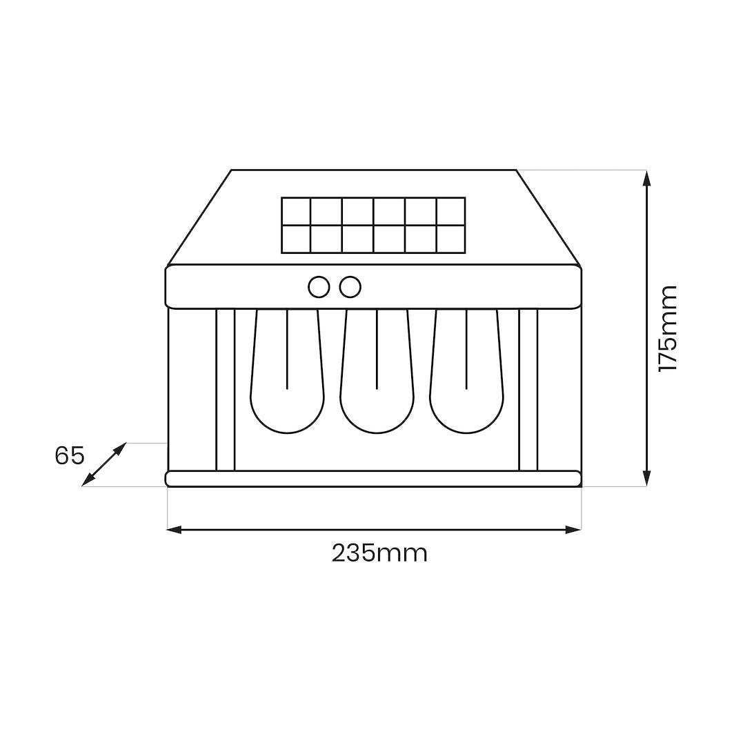 Filo Triple Solar Wall Lamp 3000K