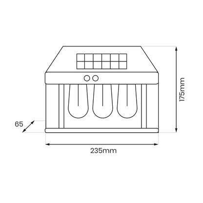 Filo Triple Solar Wall Lamp 3000K