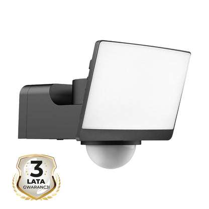 Davos LED Floodlight 30W 2000lm 4000K Black Premium PIR
