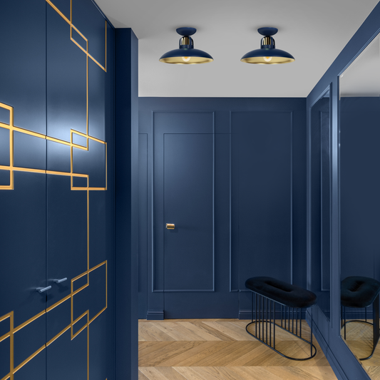 Ceiling Lamp Felix Navy Blue/Gold 1XE27