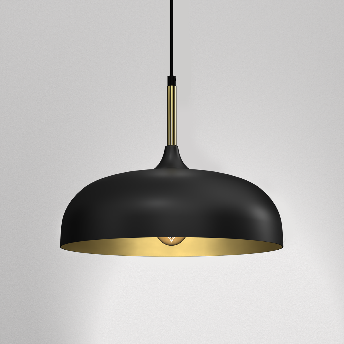 Pendant Lamp Lincoln Black/Gold 1XE27 35cm