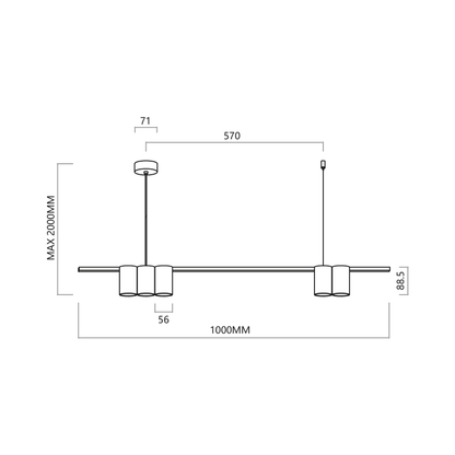 Pendant Light (Strip) Genesis White 5xGU10
