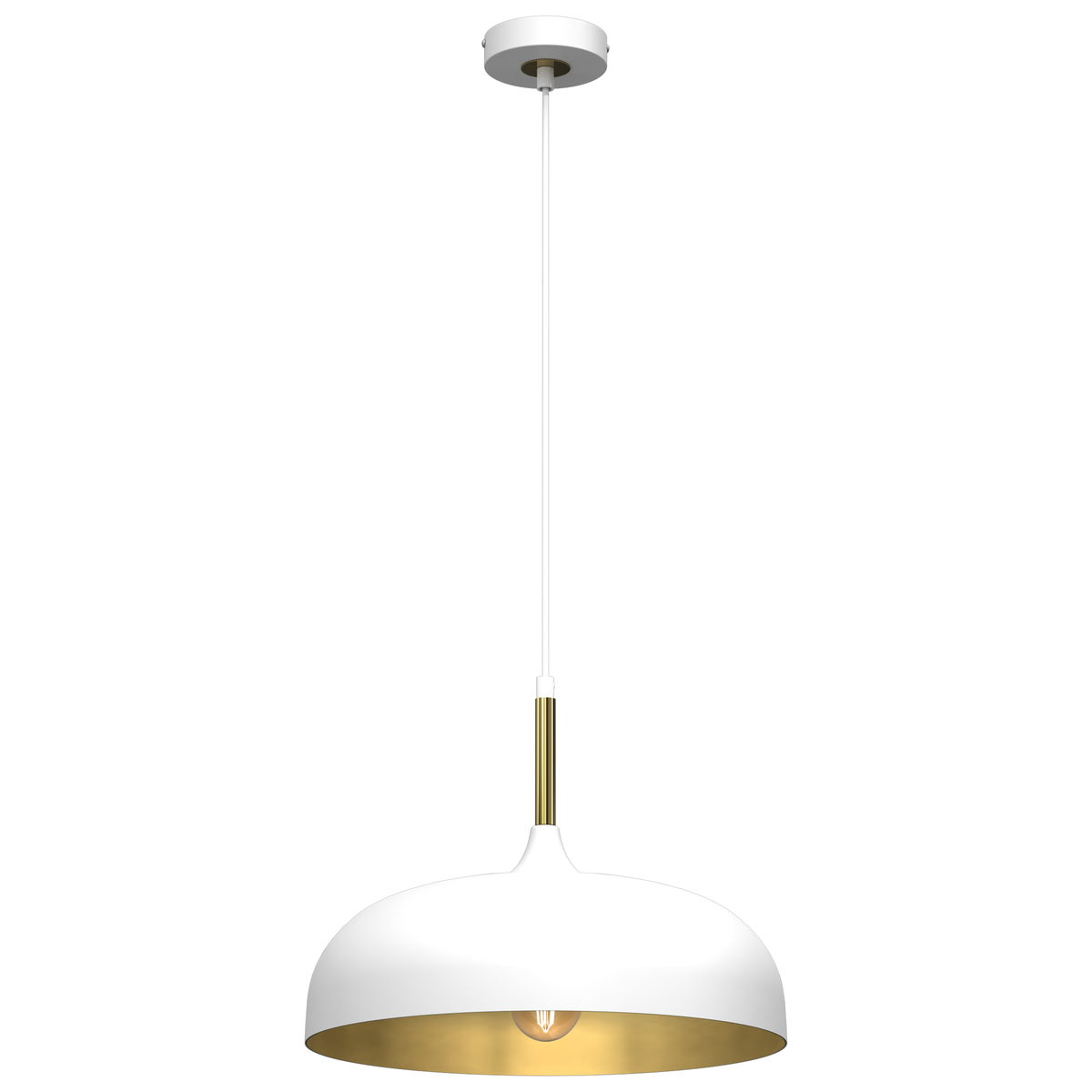 Pendant Lamp Lincoln White/Gold 1XE27 35cm