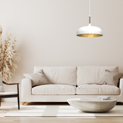 Pendant Lamp Lincoln White/Gold 1XE27 35cm