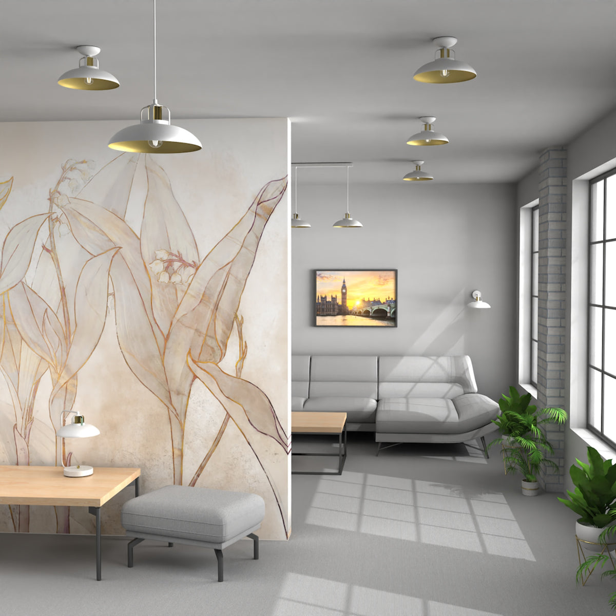 Pendant Lamp Felix White/Gold 1XE27