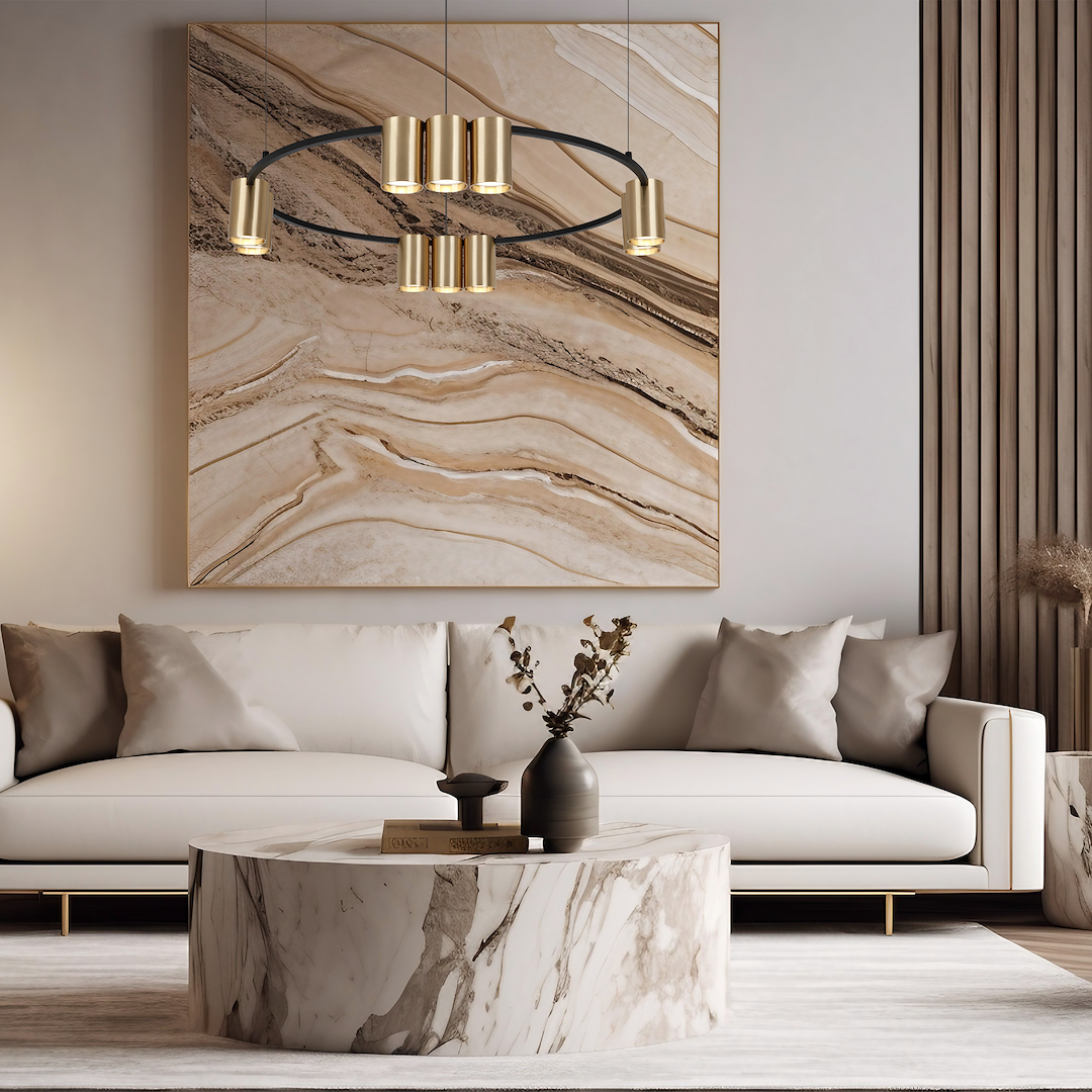 Pendant Light (Circle) Genesis Black Gold 10xGU10
