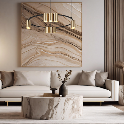 Pendant Light (Circle) Genesis Black Gold 10xGU10
