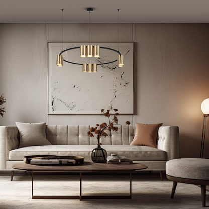 Pendant Light (Circle) Genesis Black Gold 10xGU10