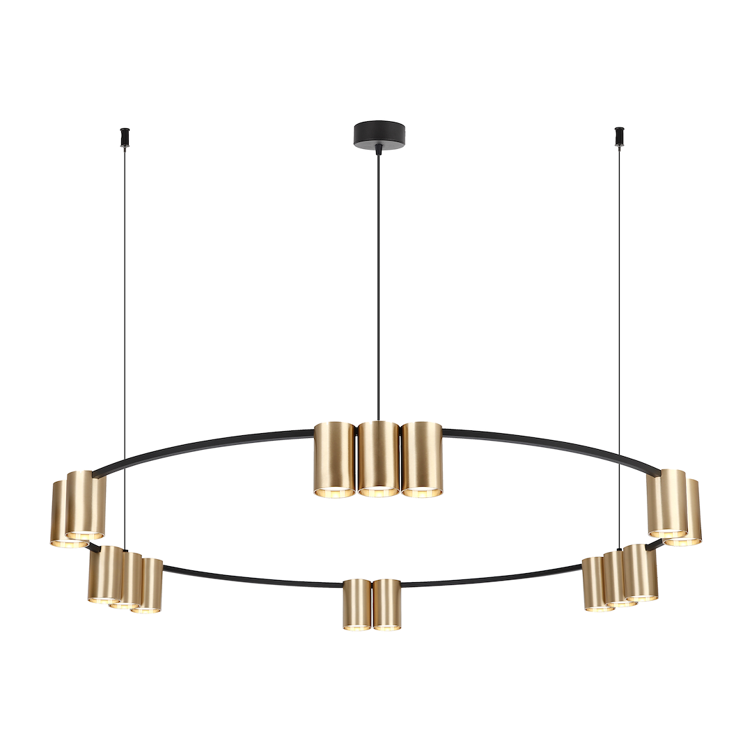 Pendant Light (Circle) Genesis Black Gold 15xGU10
