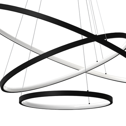 Pendant Lamp Hoop Black 93W LED