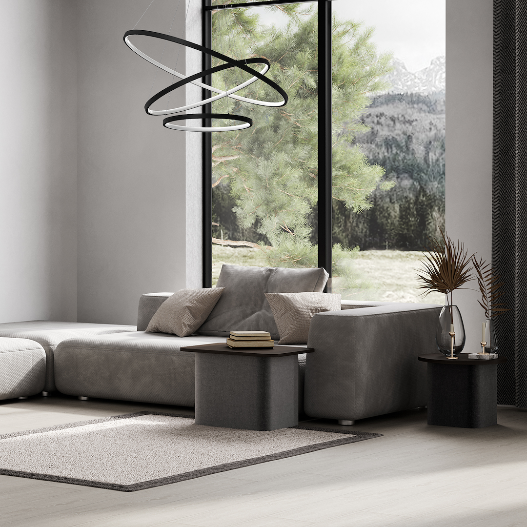 Pendant Lamp Hoop Black 51W LED