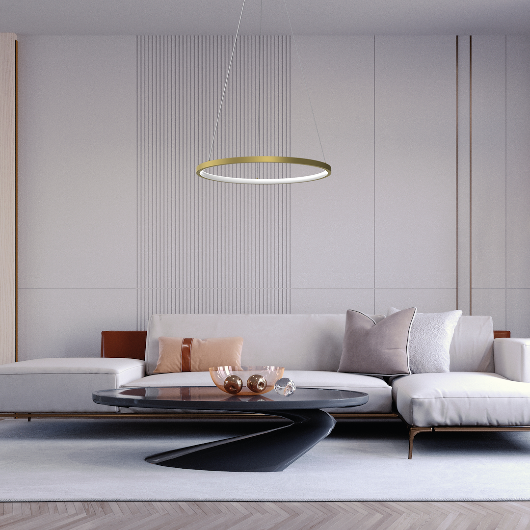 Pendant Lamp Hoop Black 93W LED