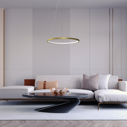 Pendant Lamp Hoop Black 93W LED