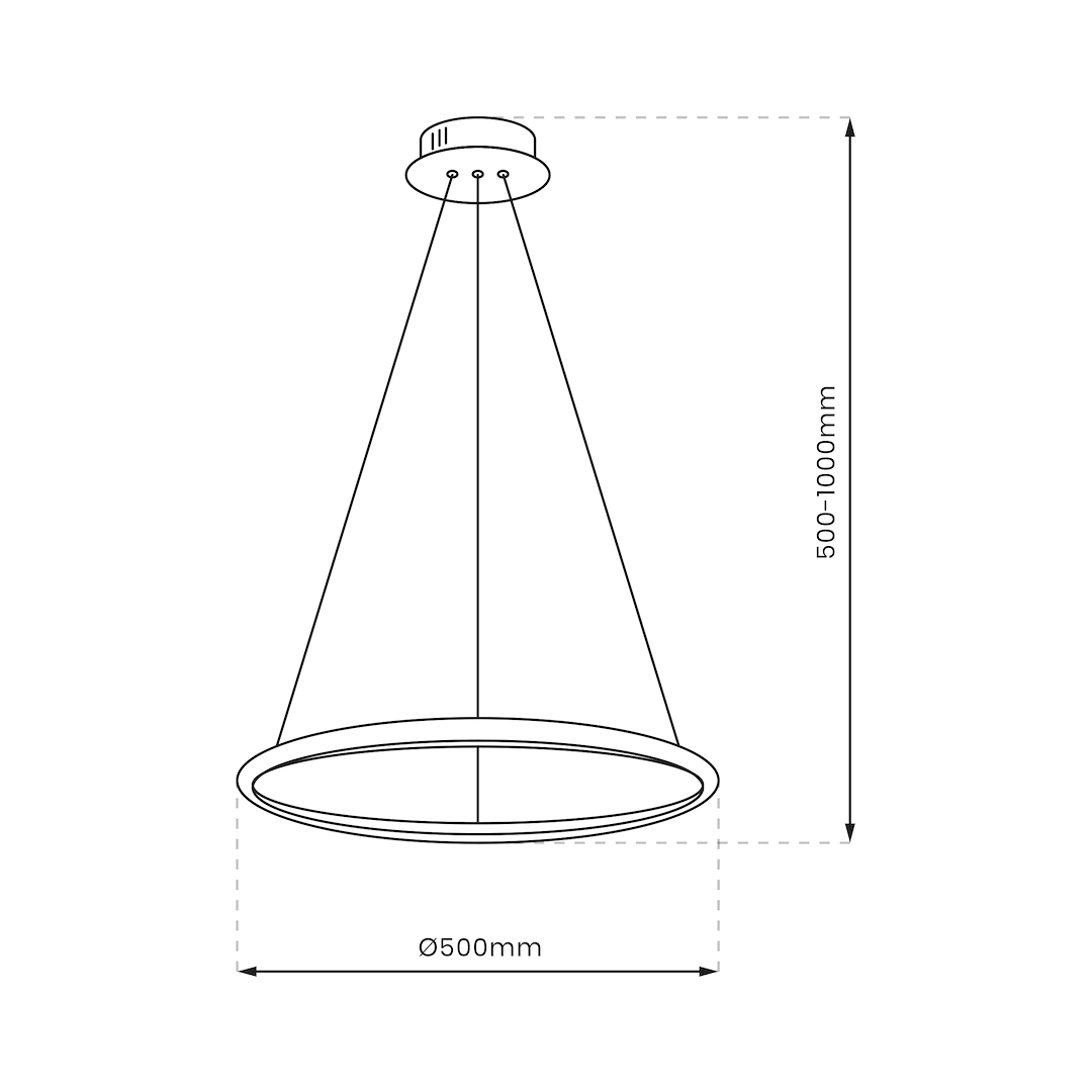 Pendant Lamp Hoop Black 93W LED