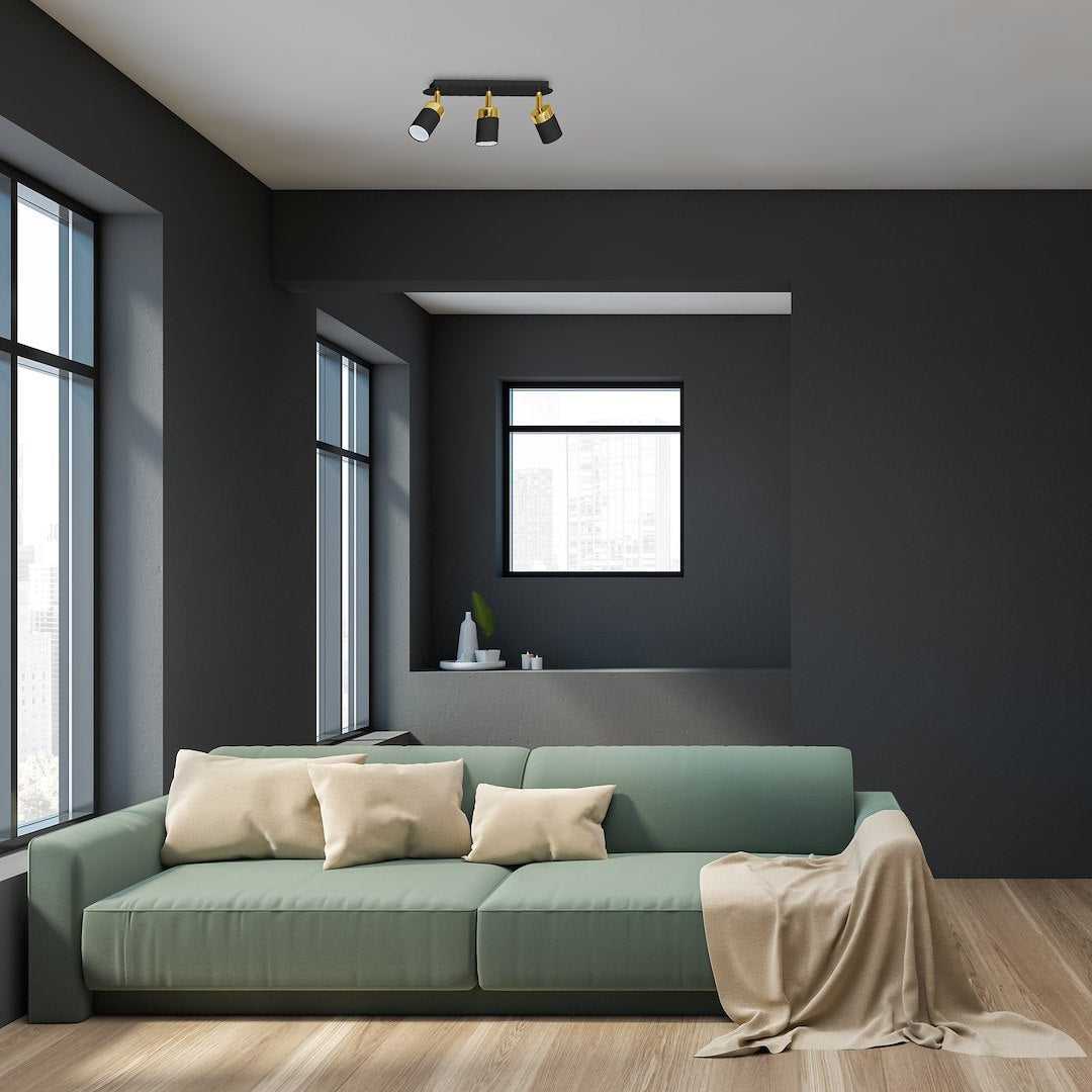 Ceiling Lamp Joker Black/Gold 3XGU10