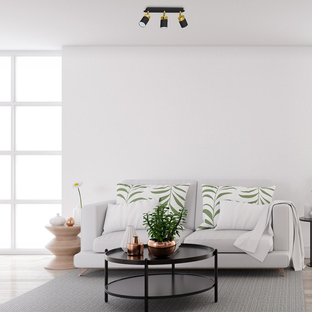 Ceiling Lamp Joker Black/Gold 3XGU10