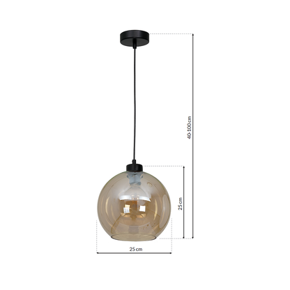 Pendant Lamp Sofia Amber 1XE27